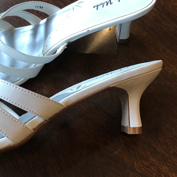 Studio Works White Slip on Sandals - Picture 2 of 3